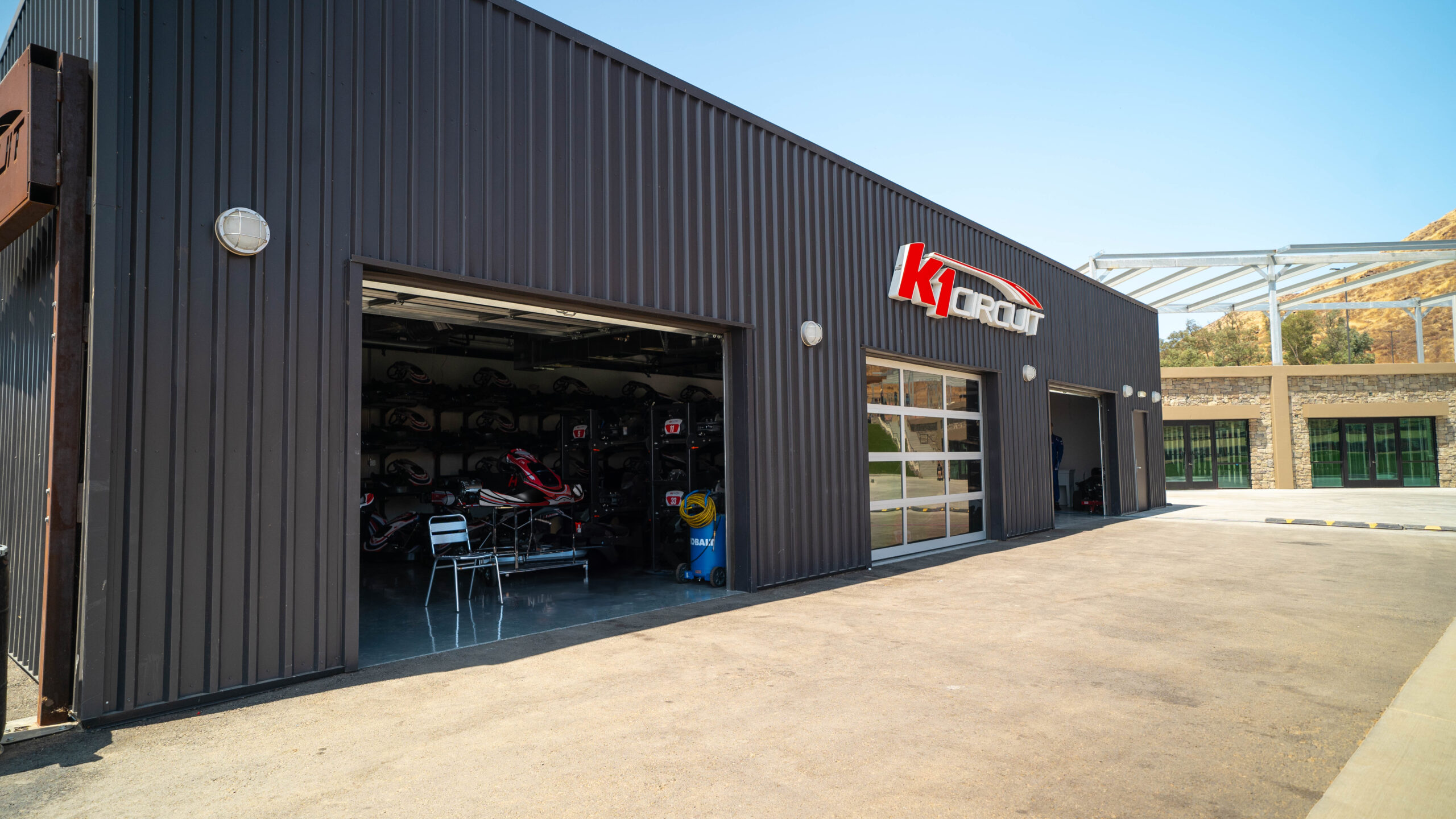 the main garage at k1 circuit