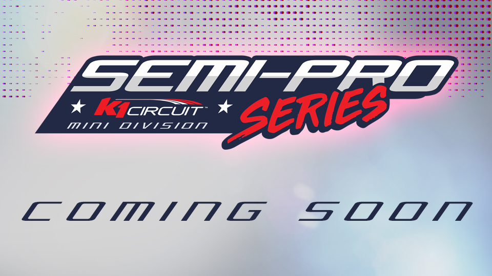 graphic advertising the semi pro series at k1 circuit, mini class.